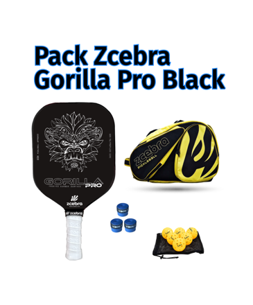 Pack Pickleball Zcebra Carbono Gorilla Pro Black