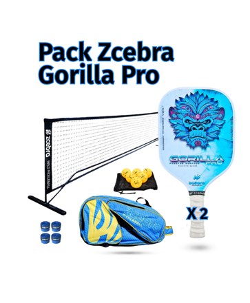 Pack Pickleball Zcebra Carbono Gorilla Pro Series Blue