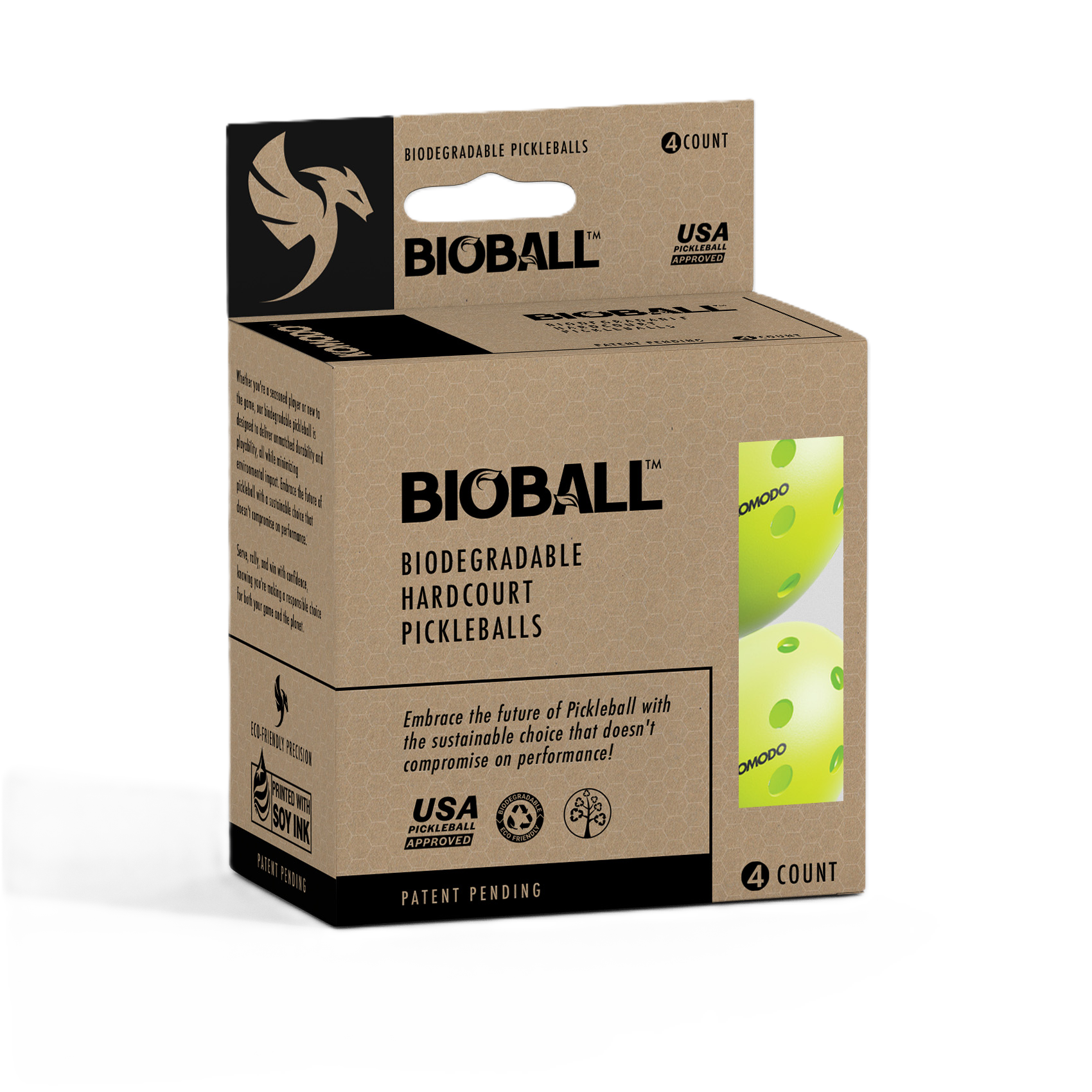 Komodo Bioball K-40 pickleball balls - 4 units set