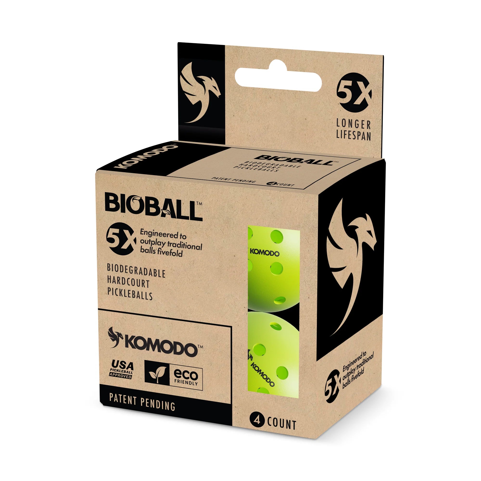 Komodo Bioball K-40 pickleball balls - 4 units set