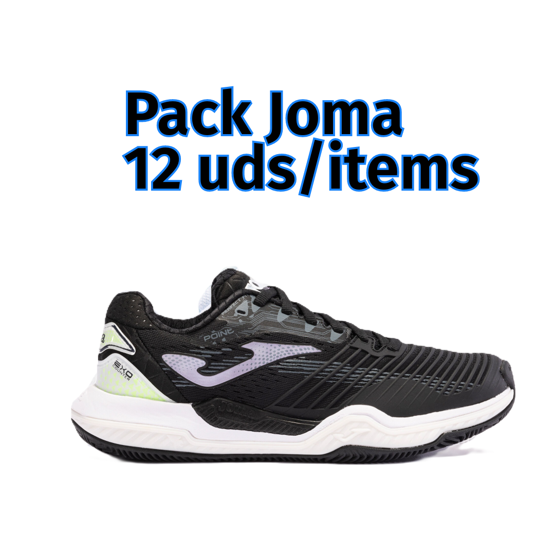 Pack Surtido Zapatillas Joma T.Point Lady 23 Negro Rosa TPOILS2301P (12 pares)