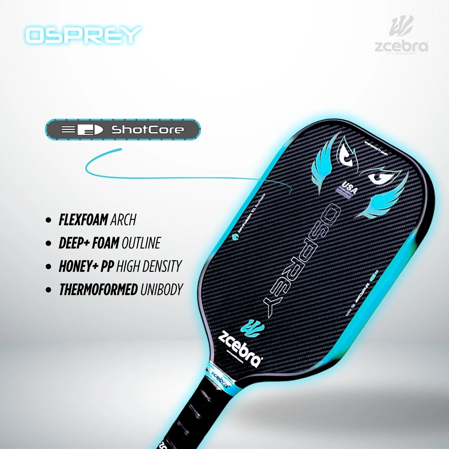 Zcebra Osprey 16mm ShotCore 2025 pickleball paddle