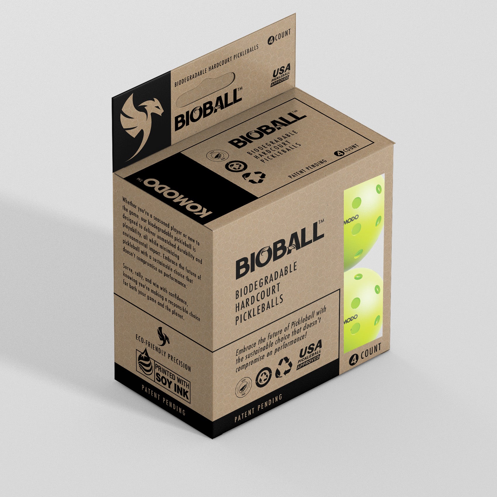 Komodo Bioball K-40 pickleball balls - 4 units set