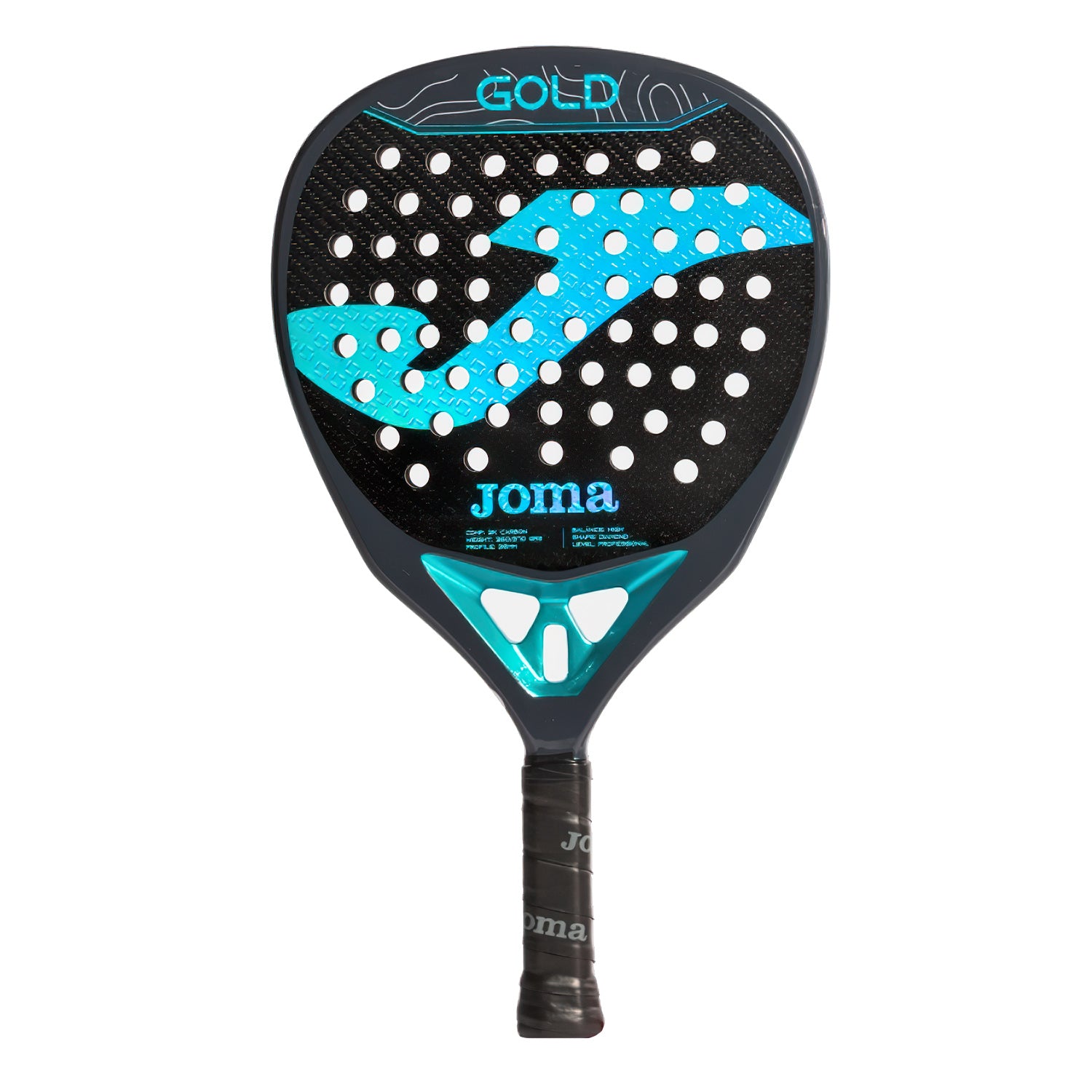 Joma Gold Black Turquoise padel racket