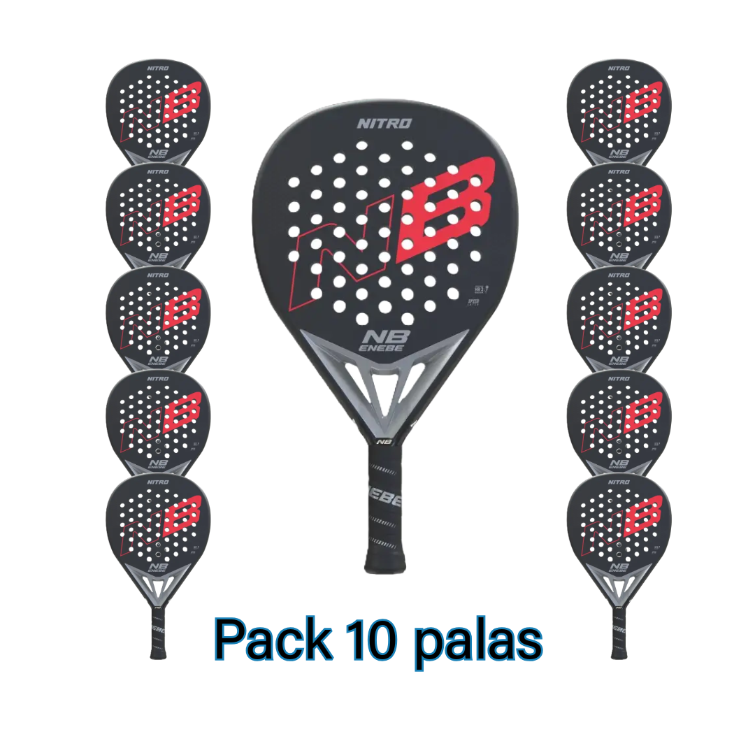 10 Enebe Nitro Red or Green padel rackets set