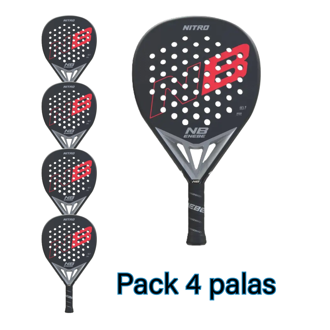4 Enebe Nitro Red or Green padel rackets set
