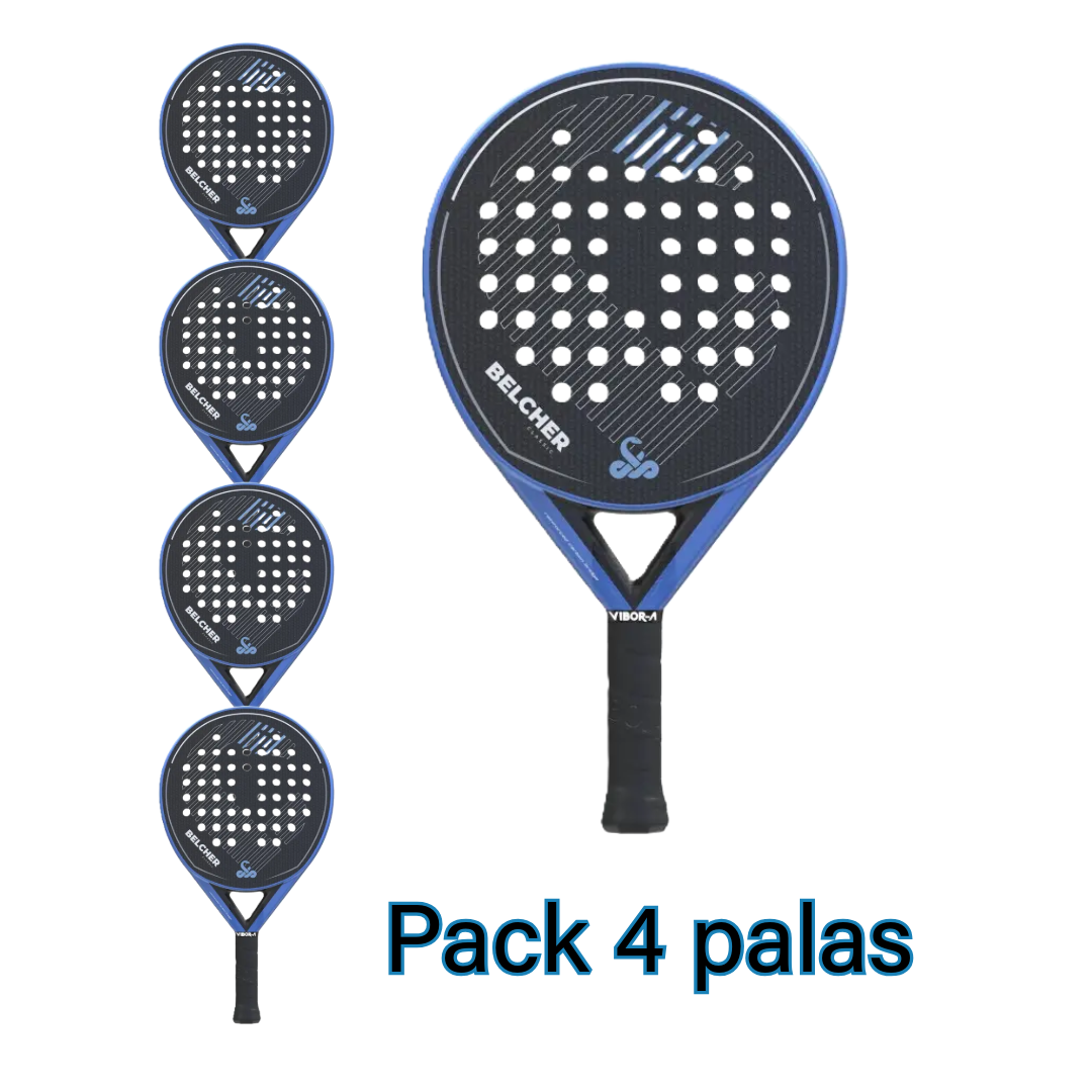 4 Vibor-a Belcher Classic Fiber padel rackets set