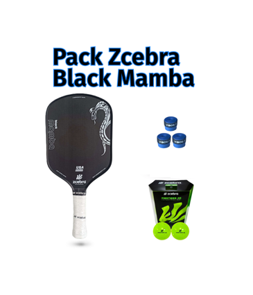 Zcebra Black Mamba Pure Carbon Pickleball Pack