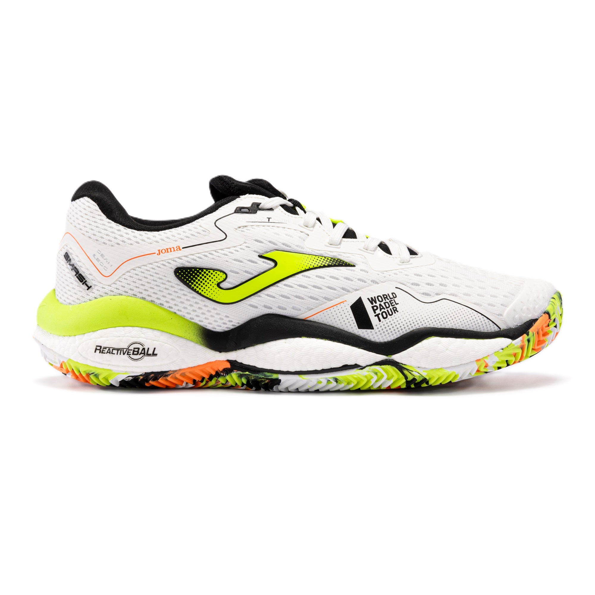 Joma Smash padelschoenen 37-47 reactieve balzool, absorbeert schokken en voorkomt verdraaien in de gewrichten, Zwart - Veelkleurig Joma Smash padelschoenen 37-47 reactieve balzool, absorbeert schokken en voorkomt verdraaien in de gewrichten, Zwart - Veelkleurig