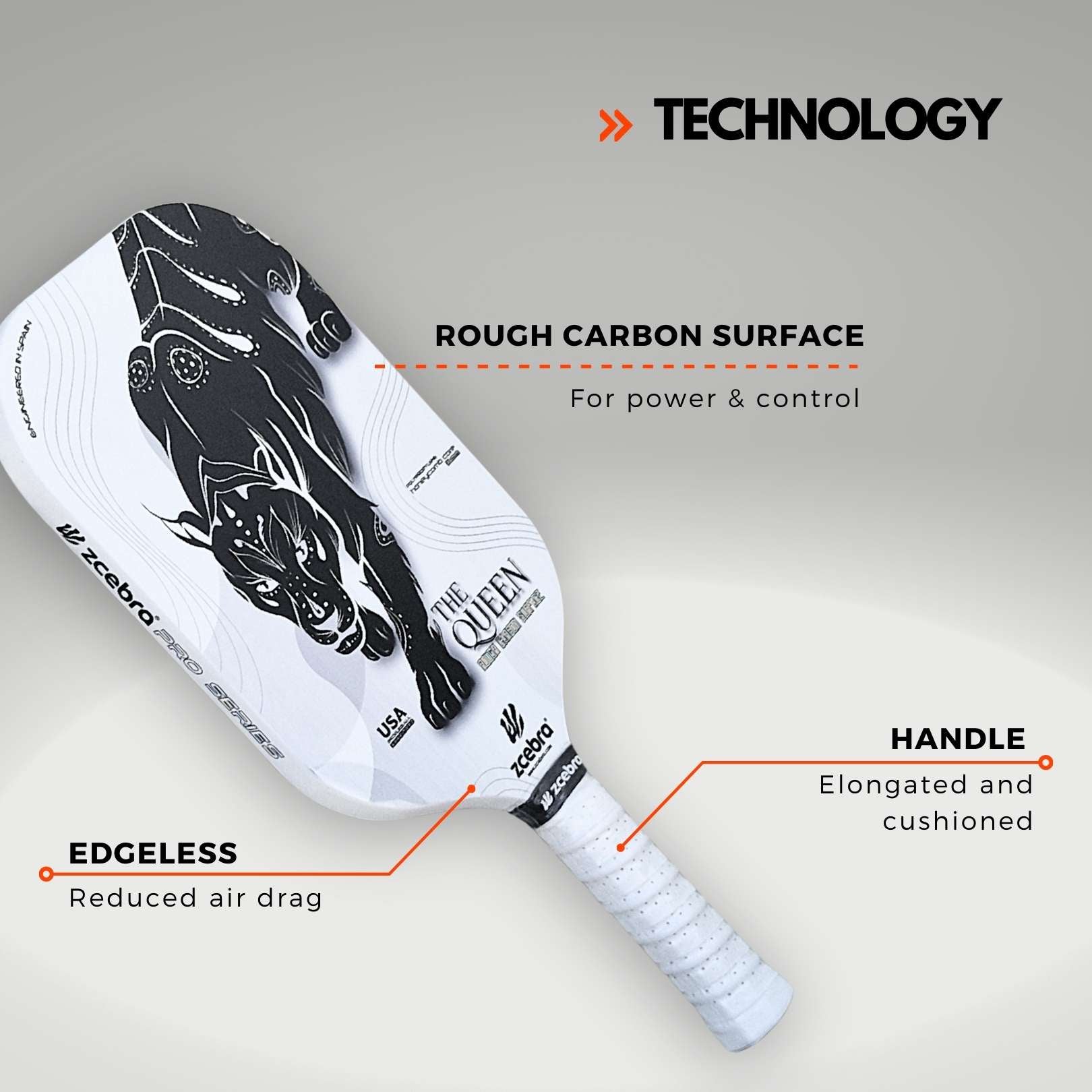 Zcebra The Queen Carbon pickleball paddle