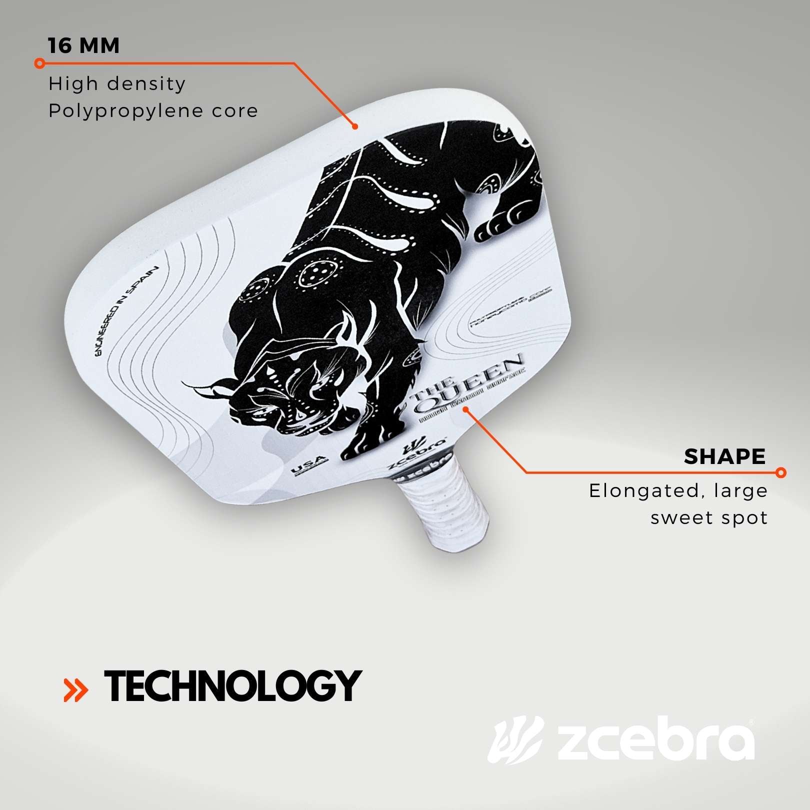 Zcebra The Queen Carbon pickleball paddle