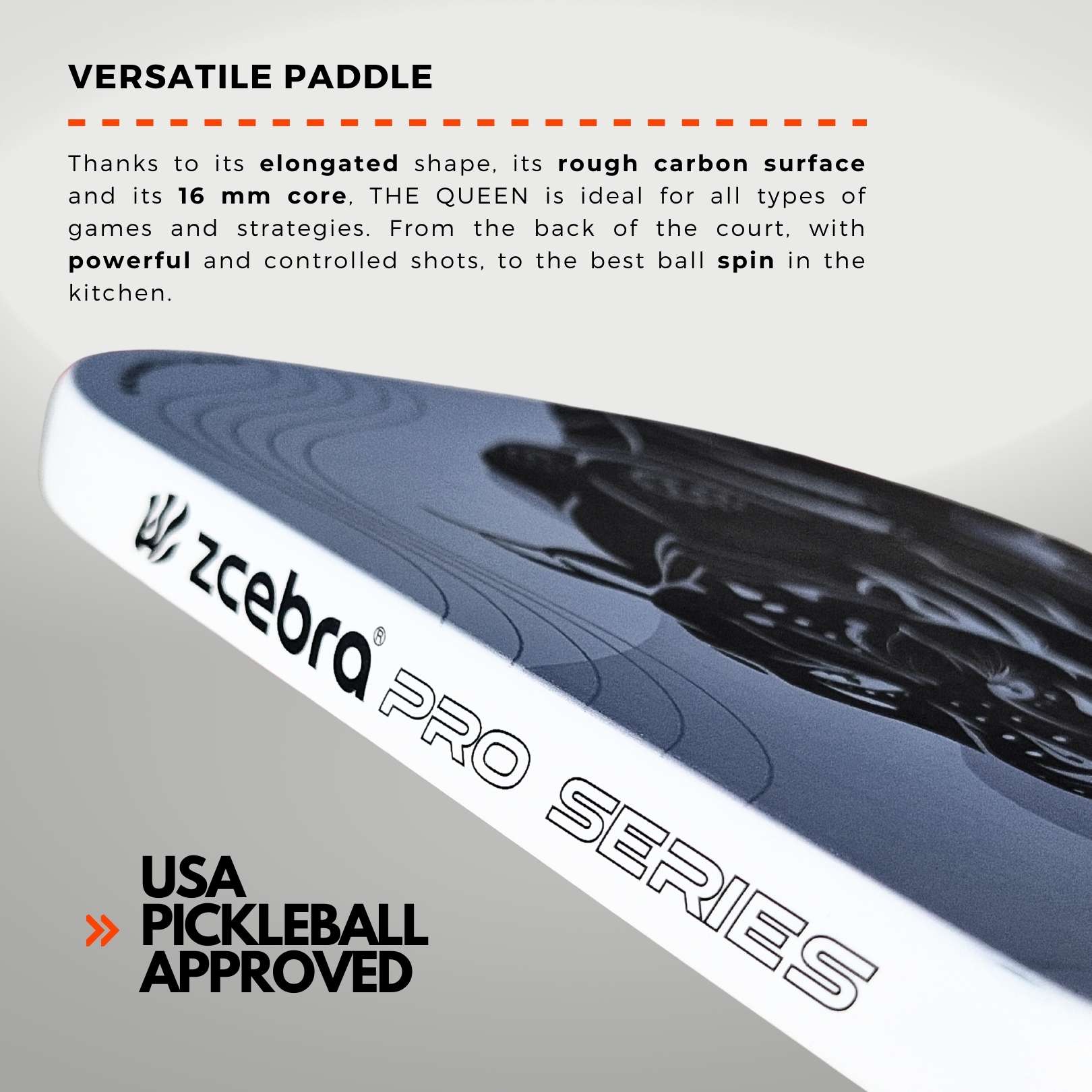 Zcebra The Queen Carbon pickleball paddle