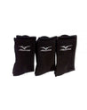 Calcetines de entrenamiento Mizuno largos en color negro doblados.