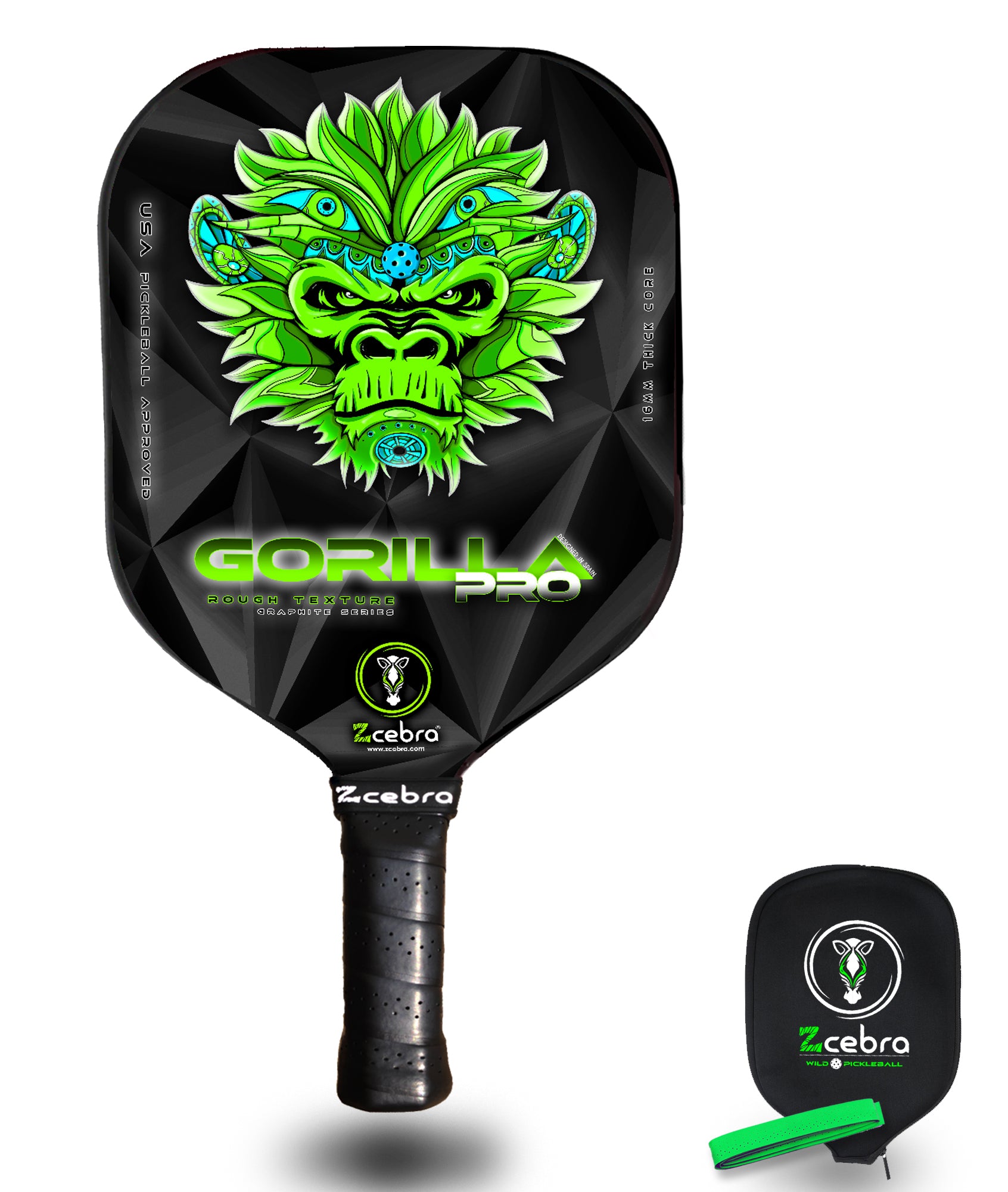 Zcebra Gorilla Pro Green/Black pickleball paddle