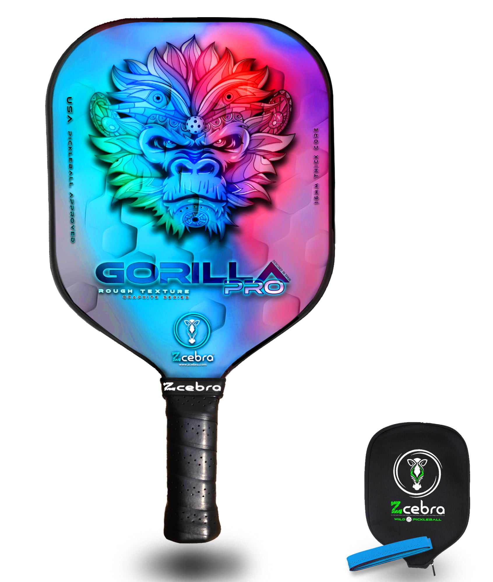 Zcebra Gorilla Pro Rainbow pickleball paddle