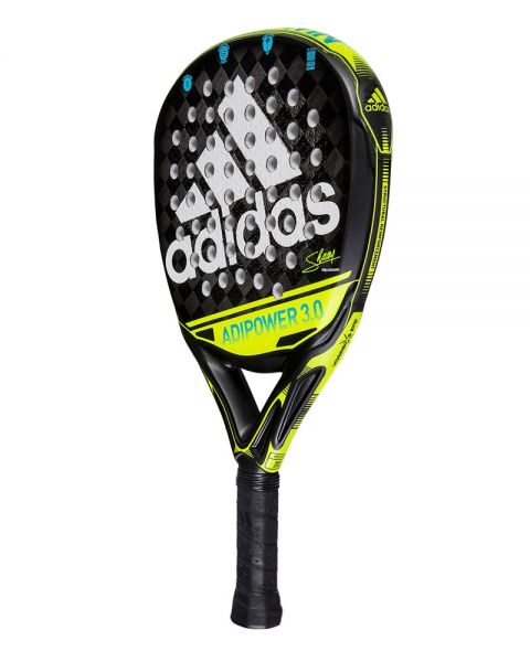 pala de padel adidas adipower 3.0 negro y amarillo vista lateral 2
