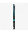 Pala bullpadel vertex avant 2021. Forma de diamante en colores negro y azul. Vista de perfil.