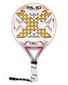 Pala Nox ML10 Pro Cup Corp 2022. Combinación de colores blanco, rojo y dorado.