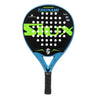 Pala de pádel Siux Tsunami junior, en colores negro, azul y verde flúor.