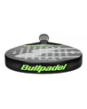 Pala de pádel Bullpadel BP10 Evo año 2022. En colores negro, blanco y verde. Vista frontal.