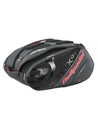Paletero Bullpadel Vertex BPP22001 en colores negro y naranja. Vista lateral de parte trasera.