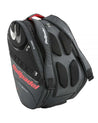 Paletero Bullpadel Vertex BPP22001 en colores negro y naranja. Vista trasera.