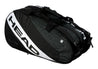 Paletero de padel Head Elite Supercombi. En color negro con una banda en blanco con el logo de la marca. Vista de la parte trasera.