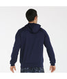 Sudadera de chico marca bullpadel, modelo ladyar en color azul marino, con logotipo en el pecho. Vista de espalda.