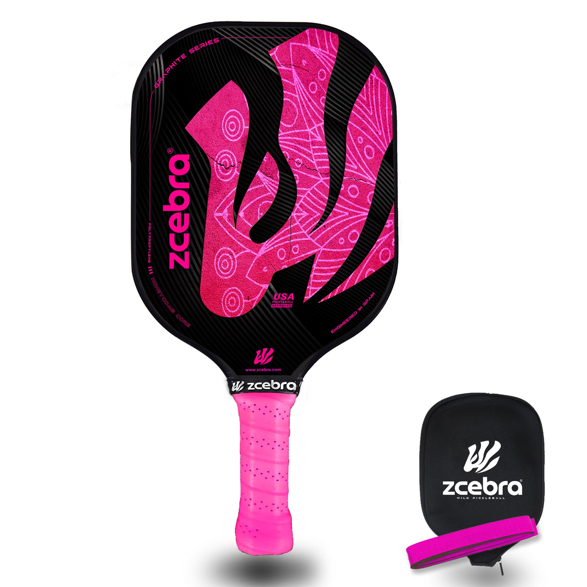 Pala Pickleball Zcebra Rosa/Negro